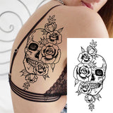 Realistic Fake Peony Temporary Tattoos For Women Girl Black Rose Elephant Flower Tattoo Sticker Tiger Anemone Tatoos Half Sleeve