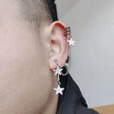 Personalized Fashion Chain Star Earrings Pendant C Ear Cuff Non Piercing Ear Ear Clip Men Women Party Punk Earrings Jewelry Gift