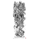 Full-arm Tattoo Stickers With The Crown Of The Virgin Of Jesus And Lion Waterproof Tattoo Stickers