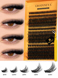 Fluffy Lash Clusters Kit Thick 60-100D Volume Eyelash Clusters Wispy Individual Lashes Cluster Eyelash Extensions DIY
