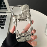 Cool 3D Canine Tooth Hollow Dissipate Heat Phone Case For iPhone 16 15 14 13 12 11 Pro Max White Shockproof Soft Silicone Cover