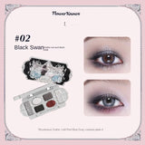 Flower Knows Swan Ballet Eyeshadow Palette Matte Fine Shimmer Pearl Face Palette 6 Colour Glitter Eye Shadow