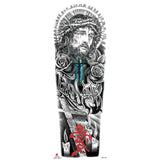 Full-arm Tattoo Stickers With The Crown Of The Virgin Of Jesus And Lion Waterproof Tattoo Stickers