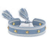 Hand Woven Bracelets Adjustable Studded Stars Bracelet Fashion Jewelry Gifts