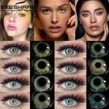 EYESHARE 2pcs Color Contact Lenses for Eyes Natural Green Colored Contact Lenses for Eyes Yearly Beautiful Pupil Colored Lenses