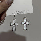 Y2K Goth Liquid Heart Star Pendant Earrings Women Zircon Love Dangle Earring Gothic Irregular Tassel Earrings