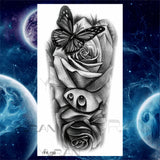Large Lion Temporary Tattoos For Women Men Tiger Wolf Vampire Forest Flower Crown Compass Fake Tattoo Sticker Arm Body Tatoos