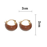 Maillard Tiger Eye Stone Hoop Earrings for Women Anti Fading Allergic Women's Pierced Earrings Jewelry