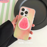 Korean Cute Guava Magnetic Grip Tok Griptok Phone Stand Holder Phone Case for IPhone 16 15 Pro 14 13 Pro Max Magsafe Tok Cover