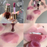 Glass Lip Oil Purple Jelly Violet Transparent Plumper Lip Gloss Makeup Nutritious Liquid Lipstick Brush Lip Care