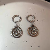 Punk Rock Hollow Thorns Love Heart Pendant Hoop Earrings for Women Men, Lover Fashion Cool Rivets Spike Earings Jewelry