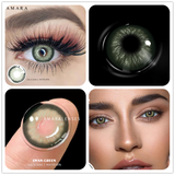 Natural Contact Colored Lenses For Eyes Mocha Green 1Pair Multicolor Lens Soft Yearly Pupils Beauty