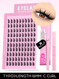 DIY Lash Kit 10-18mm Manga Lashes Mixed Tray Lash Clusters Individual Eyelashes Kit with Lash Bond DIY Lashes