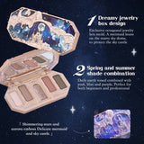 Flower Knows Moonlight Mermaid Eyeshadow Delicate Matte Glow Shimmer Chameleon Waterproof 5 Color Glitter Eye Shadow Palette