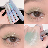 2 in 1 Blue Liquid Eye Shadow Matte Sequins Pearlescent Eye Makeup Lying Silkworm Brightening Droplet Tear Makeup Beauty Tools