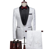 Spring Autumn New Men's Casual Business Boutique Suit Three Piece Set / Men's Coat Jacket Pants Vest Trousers Waistcoat
