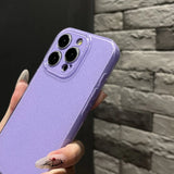 Fashion Purple Shine Glitter TPU Phone Case For iPhone 16 Pro Max 15 13 12 11 14 Plus 16e XS Max XR X 7 8 Plus SE2 Back Cover