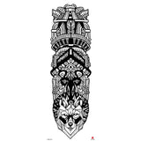 Full-arm Tattoo Stickers With The Crown Of The Virgin Of Jesus And Lion Waterproof Tattoo Stickers