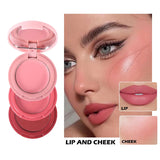 3-in-1 Matte Natural Blush Cream Lasting Facial Brightening Rouge Velvety Lip Cream Korean Eye Shadow Makeup