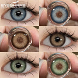 Eyeshare Colored Contact Lenses 1Pair Natural Eye Lens Blue Brown Gray Pupils Yearly Cosmetic Green