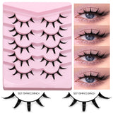 Manga Lashes 5 pairs Eyelashes Fluffy Soft Cross Natural Look False Lashes Wispy Natural Makeup Eyelash Extension