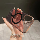 Luxury Glitter Magsafe Wireless Charge Case for iPhone 16 15 14 13 12 11 Pro Max Plus Magnetic Plating Clear Hard Back Cover