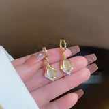 Trend Luxury Temperament Designer Angel Eyes Cat Eye Stone Women Girls Earrings Jewelry Gift Accessories Titanium Steel Material