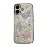 Luxury Shine Colorful Butterfly Glitter Case For iPhone 16 Pro Max 15 Plus 14 13 12 11 Soft TPU Phone Back Cover
