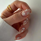 24pcs Summer Goldfish Fake Nails 3D Bubble Press on Nails Multicolored Starfish Almond False Nails Detachable Finished Nail Tips