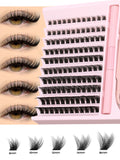 Eyelash Clusters Kit DIY Lash Extension Kit Lash Bond And Seal And Eyelash Tweezers With Waterproof Strong Hold
