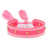 Hand Woven Bracelets Adjustable Studded Stars Bracelet Fashion Jewelry Gifts