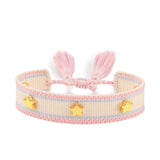 Hand Woven Bracelets Adjustable Studded Stars Bracelet Fashion Jewelry Gifts