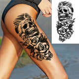 Realistic Fake Peony Temporary Tattoos For Women Girl Black Rose Elephant Flower Tattoo Sticker Tiger Anemone Tatoos Half Sleeve