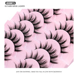 5/10 Pairs Natural False Eyelashes Manga Lashes 3d Faux Mink Lashes Soft Winged Natural Realistic Eyelash Extension