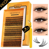 Fluffy Lash Clusters Kit Thick 60-100D Volume Eyelash Clusters Wispy Individual Lashes Cluster Eyelash Extensions DIY