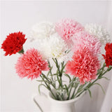 10Pc Moisturizing Latex Carnation Artificial Real Touch Silk Flower Mother's Day Bouquet Gift Wedding Home Party Decor Carnation