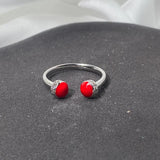 Irregular Gemstone Ring Aesthetic Girl Hollow Red Stone Ring Women's Liquid Hollow Ring Vintage Jewelry Accessories