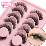 False Eyelashes Cat Eye Fluffy Faux Mink Lashes Wispy Lashes Dramatic Long Thick Volume Mink False Eyelashes Makeup