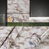 40cm Marble Kitchen Oil-Proof Film Stove Waterproof Self-Adhesive Wallpaper Countertop Cabinet Renovation Tile Wall Stickers