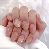 24Pcs Short Solid Color Wine Red Fake Nail Tips with Glue Glitter Square/round Head False Nails Wearable Ballet Press on Nails