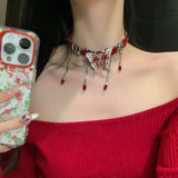 Draweye Chinese Style Necklace for Women Butterfly Crystal Vintage Elegant Chokers Jewelry Fashion Sweet Collares Para Mujer