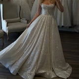 White A Line Elegant Sexy Wedding Party Dress Sequined Celebrity Dresses Scoop Special Occasion Dress for Woman Customized