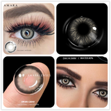 Natural Contact Colored Lenses For Eyes Mocha Green 1Pair Multicolor Lens Soft Yearly Pupils Beauty