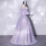 Women's Off The Shoulder Wedding Guest Dress Mesh Evening Party Formal Gown Long Prom Dresses