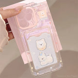 Cartoon Dog Cute Puppy Wallet Card Holder Slot Case for IPhone 11 12 13 14 15 16 Pro Max XS X XR 7 8 Plus TPU Clear Back Cover