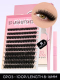 DIY Lash Kit 10-18mm Manga Lashes Mixed Tray Lash Clusters Individual Eyelashes Kit with Lash Bond DIY Lashes