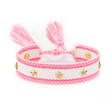 Hand Woven Bracelets Adjustable Studded Stars Bracelet Fashion Jewelry Gifts