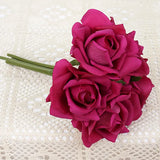 Moisturizing 5Head Rose Flower Bouquet Latex Real Touch Artificial Flowers Wedding Bridal Bouquet Birthday Party Home Decor Rose