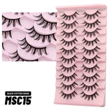 5/10 Pairs Natural False Eyelashes Manga Lashes 3d Faux Mink Lashes Soft Winged Natural Realistic Eyelash Extension