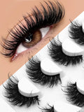 Fluffy Eyelashes 3D Mink False Lashes Fluffy Soft Cross Manga Lashes Wispy Volume Mink Lashes Dramatic Makeup